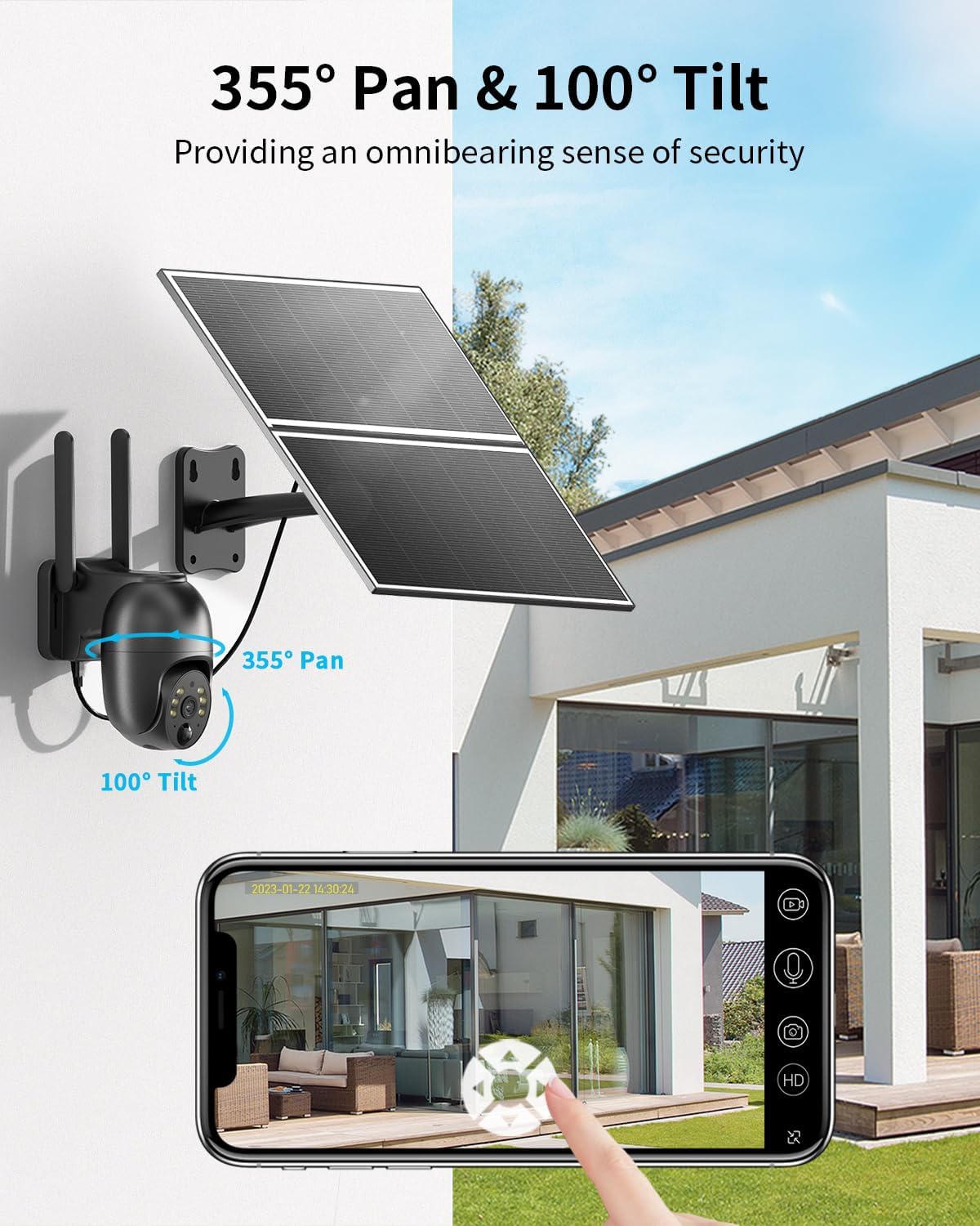 20W Solar Security Cameras Wireless Outdoor