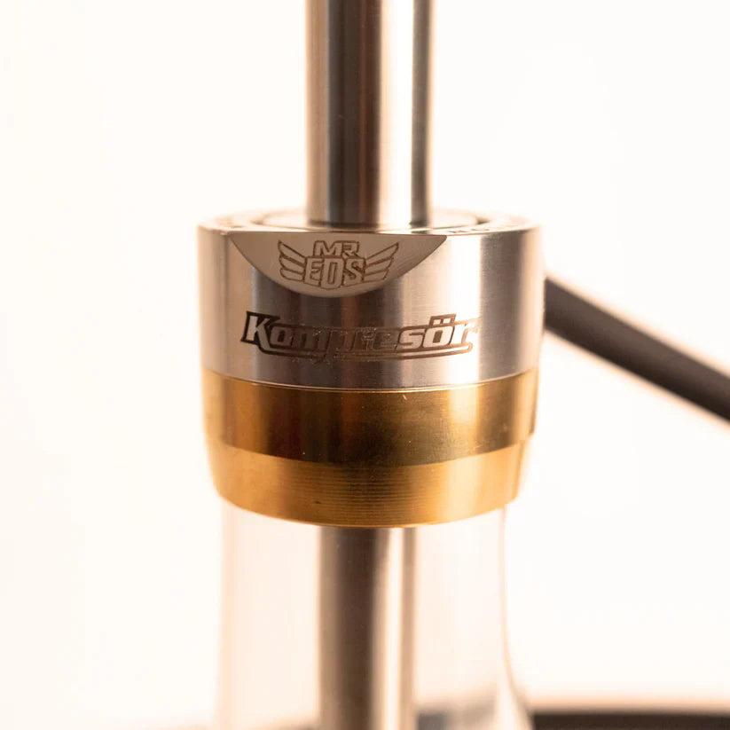E38 Kompressor Plus Gold Hookah - Stainless Steel & Titanium Fusion